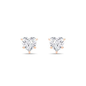 Lab-Grown Diamond <b>Heart</b> Cut Earring <b>Tops</b> 1 Carat by ATYANTA JEWELS - Product Image 1