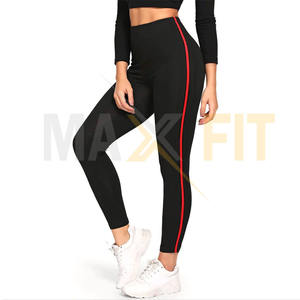 MAXFIT ENTERPRISES-Mallas de Entrenamiento de Estilo Casual para Mujer, Leggings Deportivos Transpirables de Alta Elasticidad, Encuadernación Blanca con Logo EN LA Cintura - Product Image 1