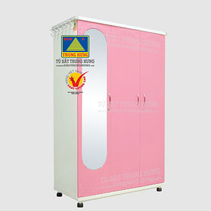 Freestanding Metal <b>Clothes</b> <b>Storage</b> Cabinet Flat Panel Doors LP Rp Design 1m08x1m8x50cm Dimensions 12-Month Guarantee for Home - Product Image 1