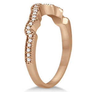 Bague de fiançailles et de mariage en or rose 14 carats avec papillon et diamant, bague en diamant de 0,58 carat - Product Image 2