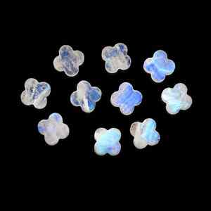 พลอยเทียมทรงใบโคลเวอร์สี่ใบมูนสโตนสีรุ้งธรรมชาติพร้อมการปรับเทียบผลิตภัณฑ์คุณภาพระดับพรีเมียม - Product Image 5