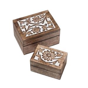 Wholesale Rate Wooden Storage <b>Box</b> Handcrafted Design Natural Wood <b>Box</b> Mango and Acacia Wood <b>Keepsake</b> <b>Box</b> with Multiple Use - Product Image 1
