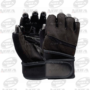 Guantes de fitness para gimnasio con logotipo personalizado para hombres y mujeres, guantes deportivos para levantamiento de pesas hechos de cuero para uso doméstico al aire libre - Product Image 3