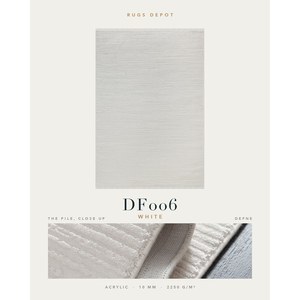 พรมอะคริลิคขายส่ง DEFNE DF006 สีขาว ผลิตด้วยเครื่องจักร พรมตุรกี สำหรับห้องนั่งเล่น โครงการโรงแรม - Product Image 2