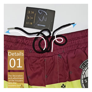 Pantalones Cortos Deportivos de Lona para Hombre, Personalizados OEM, Doble Capa, Sublimados, Transpirables, Cintura Alta con Cordón Ajustable, para Entrenamiento y Fitness - Product Image 2