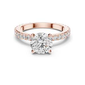 Anillo de Compromiso con Diamante Redondo Brillante de 1.62 CT Cultivado en Laboratorio, Claridad VVS-VS EF, Oro de 18KT, 14KT, 10KT y Plata 925, Color Rosa - Product Image 2