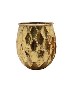 Vase à fleurs de table en métal Aluminium couleur or décoration de mariage avec personnalisation disponible - Product Image 1
