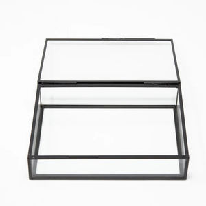 Customized Black Finished <b>Clear</b> Glass <b>Box</b> with Brass Border for Jewelry Cosmetics Weddings Home Decor Ring Boxes <b>Gift</b> Boxes - Product Image 3