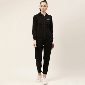 ชุดจ็อกเกอร์สำหรับผู้หญิงชุดวอร์มผ้าฟลีซนุ่มสำหรับใส่วิ่งปรับแต่งได้สำหรับฤดูหนาวสินค้ามาใหม่2024โลโก้ขนาดใหญ่พิเศษสีทึบ - Product Image 1