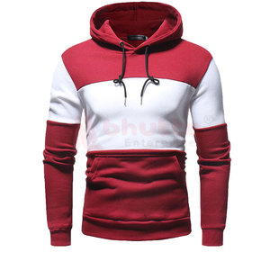 Sweat à capuche personnalisé avec logo de haute qualité, en coton mélangé respirant, chaud pour l'hiver, patchwork, personnalisé, en polaire sherpa pour homme - Product Image 2