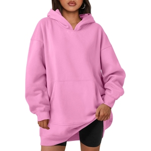 Vente en gros de sweats surdimensionnés pour femmes sweats à capuche en polaire avec logo personnalisé sweat à capuche unisexe avec poches vêtements d'hiver en polaire pour femmes - Product Image 1