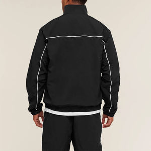 Chaqueta de chándal ligera con cremallera completa para hombre, cortavientos de entrenamiento deportivo transpirable de primera calidad, ribete de contraste, Impresión de logotipo personalizado - Product Image 5