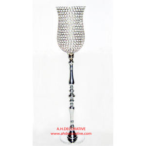 Bougeoir en boule de cristal plaqué argent pour décorations de table Bougeoir fait main nouveauté pour décoration de mariage - Product Image 4