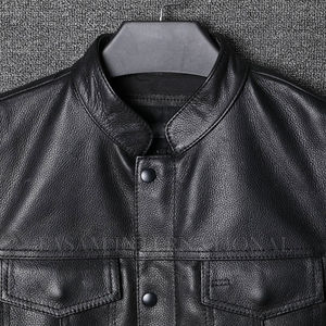 Chaleco de cuero sin mangas para hombre, Chaleco de cuero para hombre de buena calidad, gran oferta, Chaleco de cuero para hombre - Product Image 4