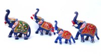 Grande sculpture d'éléphant artisanale indienne, style campagne française, en métal blanc et aluminium, pour la décoration de maison et d'hôtel - Vente flash