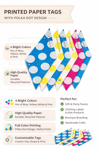 Etiquetas de Papel Impresas Hechas a Mano de Primera Calidad, Diseño de Lunares, Temas de Música y Amor, para Empaquetado Minorista, Etiquetas de Ropa, Marca Creativa - Product Image 6