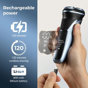 Afeitadora Eléctrica Recargable para Hombre, Impermeable, para Uso en Seco y Húmedo, con Recortador y Bloqueo, Mini, con Interfaz en Alemán, IPX7 - Product Image 4