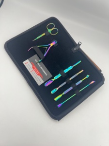 Outils professionnels pour les ongles en acier inoxydable, arc-en-ciel multicolore, logo personnalisé, kit de manucure et pédicure, coupe-ongles, pousse-cuticules, ciseaux - Product Image 2