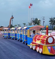 Tren turístico sin rieles eléctrico y diésel para parques de atracciones y turismo, precio de fábrica