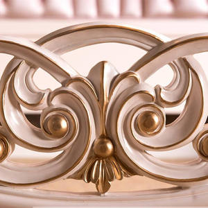 เตียงนอนคู่สไตล์ยุโรป ทำจากไม้เนื้อแข็ง สำหรับห้องนอนใหญ่ แต่งงานได้ แกะสลักลายทอง สีชมพูสไตล์เจ้าหญิง ตกแต่งทั้งหลัง แบบใหม่สั่งทำพิเศษ หรูหราเบาๆ - Product Image 6