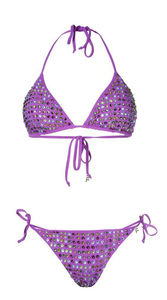 Conjunto de Bikini de Dos Piezas para Mujer, Estilo Veraniego para Playa, Decoración de Cristal, Transpirable, Antibacteriano, Logotipo Personalizado en la Cintura - Product Image 5