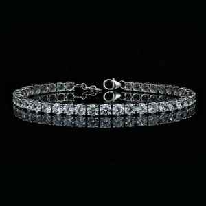 VVS Moissanite Round Cut Diamond Tennis Bracelet Bijoux en argent sterling 925 Placage rhodié pour les fêtes Mariages Cadeau pour femme - Product Image 1