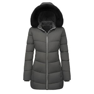 Chaqueta Acolchada Impermeable con Capucha, Corte Ajustado, Cinturón en la Cintura, Logotipo Personalizado, Abrigo Acolchado - Product Image 4