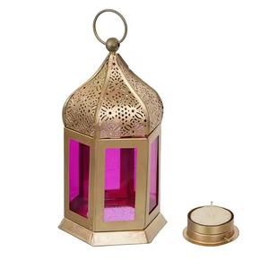 โคมไฟเหล็กสีทองสไตล์อินเดียที่น่าดึงดูดใจโคมไฟเทศกาลเหล็กทองเหลืองที่น่าสนใจสำหรับตกแต่งงานปาร์ตี้ล่าสุด - Product Image 4