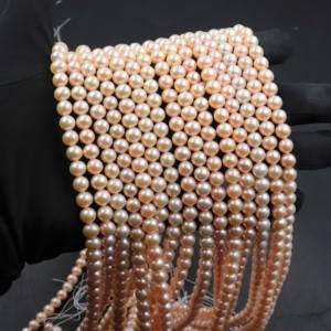 Cuentas Redondas Lisas de Perla Rosa Hermosa en Oferta, 4-4.5mm, Cuentas de Piedras Preciosas de la Mejor Calidad al por Mayor para la Fabricación de Joyas - Product Image 4