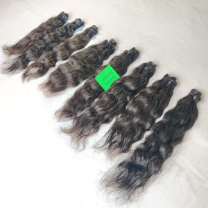Paquetes vírgenes alineados con cutícula sin procesar 8-32 Templo virgen ondulado Extensiones humanas vietnamitas Color negro Onda natural India - Product Image 6