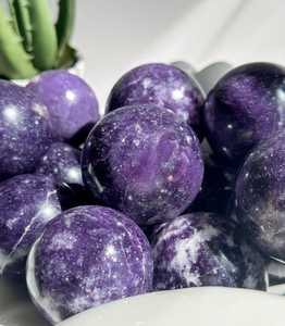 Esferas de Lepidolita Talladas, Cristal Curativo, Piedra de Mica Púrpura Natural, Decoración del Hogar, Meditación, Precio de Fábrica, Venta al Por Mayor - Product Image 5