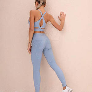 Ensemble de yoga léger pour femmes, taille plus, avec pantalon de sport respirant et soutien-gorge - Tailles et couleurs personnalisables - Product Image 2