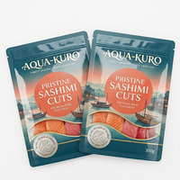 Sacs d'emballage personnalisés pour fruits de mer surgelés, pochettes à poisson, sachets de sashimi, hermétiques et refermables avec fermeture éclair pour congélateur