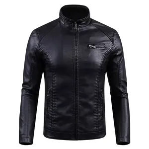 MenClassic Lambskin Leather <b>Jacket</b> Durable Biker Motorcycle Outerwear for All Weather - Product Image 1