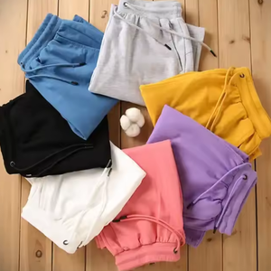 Nueva alta calidad verano Unisex crudo dobladillo cordón hombres algodón polar sudor liso pantalones cortos personalizados 3D Puff estampado pantalones cortos para hombres - Product Image 5