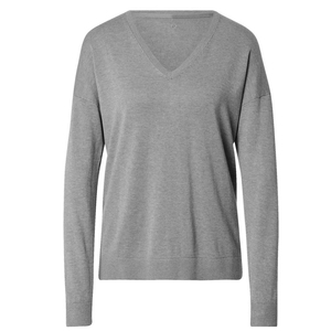 Venta al por mayor de las mujeres de encargo de la sudadera de gran tamaño de moda de manga larga de hombro caído cuello en V Color sólido pulóver gimnasio desgaste sudadera - Product Image 5