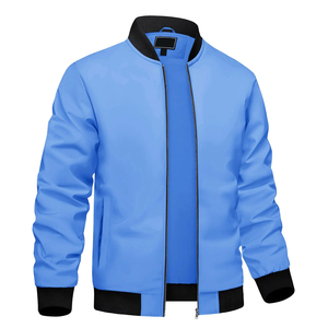 Men's Lightweight Waterproof Bomber Jacket Casual Basketball Jacket <b>Coat</b> with Pockets Windbreaker Style - Product Image 6