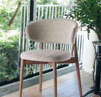 Chaise de salle à manger moderne en bois massif avec structure métallique, confortable et luxueuse, pour la maison, le bureau et le salon