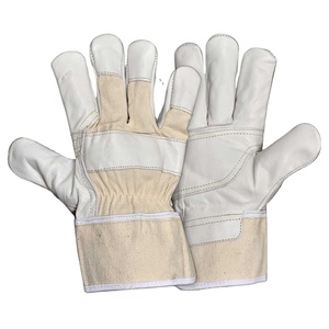 Guantes de trabajo pesado de cuero vacuno, guantes de seguridad de uso general, resistentes al calor y al fuego, con refuerzo, certificados CE - Product Image 1
