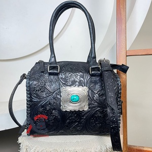 Top Quality Customized Hand Tooled Cow Leather Speedy <b>Bags</b> Luxury Fashion Travel Duffel <b>Bag</b> Overnight Medium Carry <b>Bag</b> for Women - Product Image 1