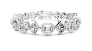 Pulsera de Lujo de Plata 925 para Mujer con Diamante de Corte Esmeralda Cultivado en Laboratorio con Certificación IGI, Regalo de Compromiso, Boda o Aniversario - Product Image 4