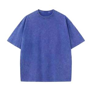 T-shirt en coton épais lavé à l'acide pour hommes surdimensionné T-shirt vierge vintage grande taille respirant - Product Image 3