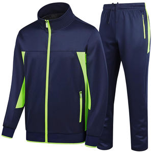 Ensemble de survêtement en polaire 100% polyester, léger, à séchage rapide, avec fermeture éclair, motif uni, nouveau design, taille régulière pour adultes - Product Image 1