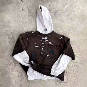 เสื้อมีฮู้ดผู้ชายแบบสตรีทแฟชั่นแบบสั่งตัด - Product Image 4