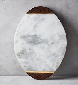 Planche de charcuterie en bois à coutures en marbre Planche à découper pour légumes et fruits de cuisine pour le tranchage du pain - Product Image 5