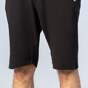 Short Cargo personnalisable en piqué 100% coton pour hommes coupe régulière noir 3D brodé tricoté taille moyenne cordon de serrage fermeture - Product Image 3