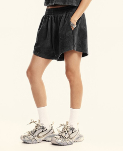 2024 OEM personalizado 350g alta calidad mujer Fitness entrenamiento transpirable pantalones cortos Casual ácido lavado mujeres Jogger Deporte Pantalones cortos - Product Image 2