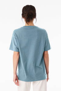 T-shirt unisexe à manches courtes et col rond, tricot jersey simple, finition lavée douce, streetwear décontracté, impression de marque, broderie - Product Image 6