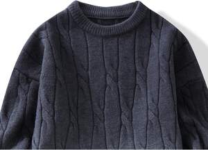 Vente chaude Slim-Fit Casual Hommes Pull Personnalisé de Haute Qualité Plus La Taille Pull Respirant Léger Tricoté Uni - Product Image 3