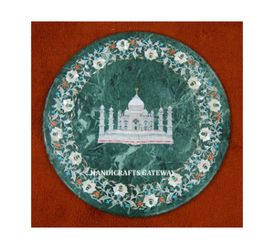 Natural Green Marble With Tajmahal Design Counter <b>Tops</b> Dinnerware <b>Decoration</b> Mix Inlay Marble Coffee <b>Table</b> <b>Top</b> of New Supplier - Product Image 1